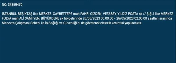 Bugün elektrikler kesilecek mi? 26 Mayıs 2023 elektrik kesintisi yaşanacak ilçeler hangileridir?