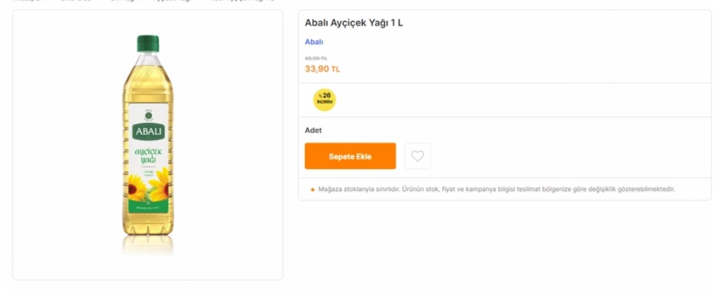 Ayçiçek yağına ard arda indirimler geliyor! Migros ta ayçiçek yağının 1 litresi 33,90 TL den satışta