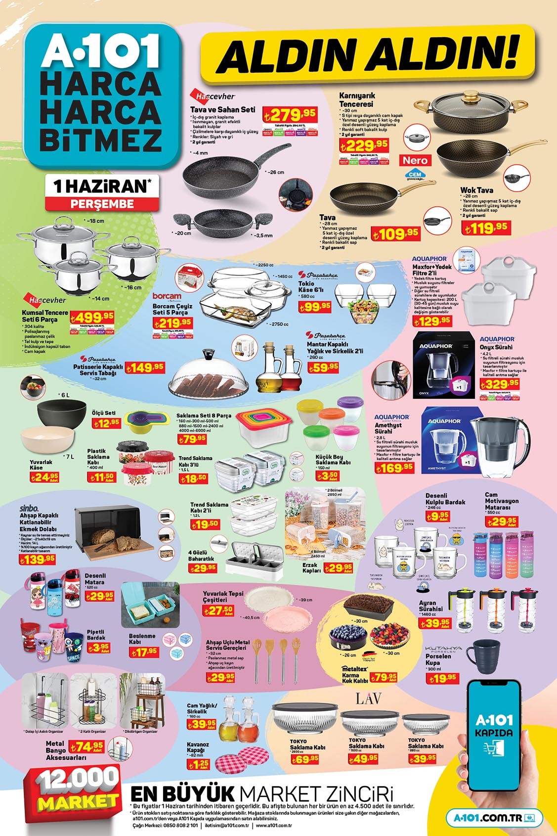 A101’de tava ve sahan seti 278 TL’ye, karnıyarık tenceresi 230 TL’ye, wok tava 120 TL’ye düştü!