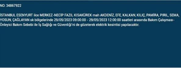 Elektrik kesintisi sorgulama! 29 Mayıs Pazartesi elektrik kesintisi yaşanacak ilçeler hangileridir?