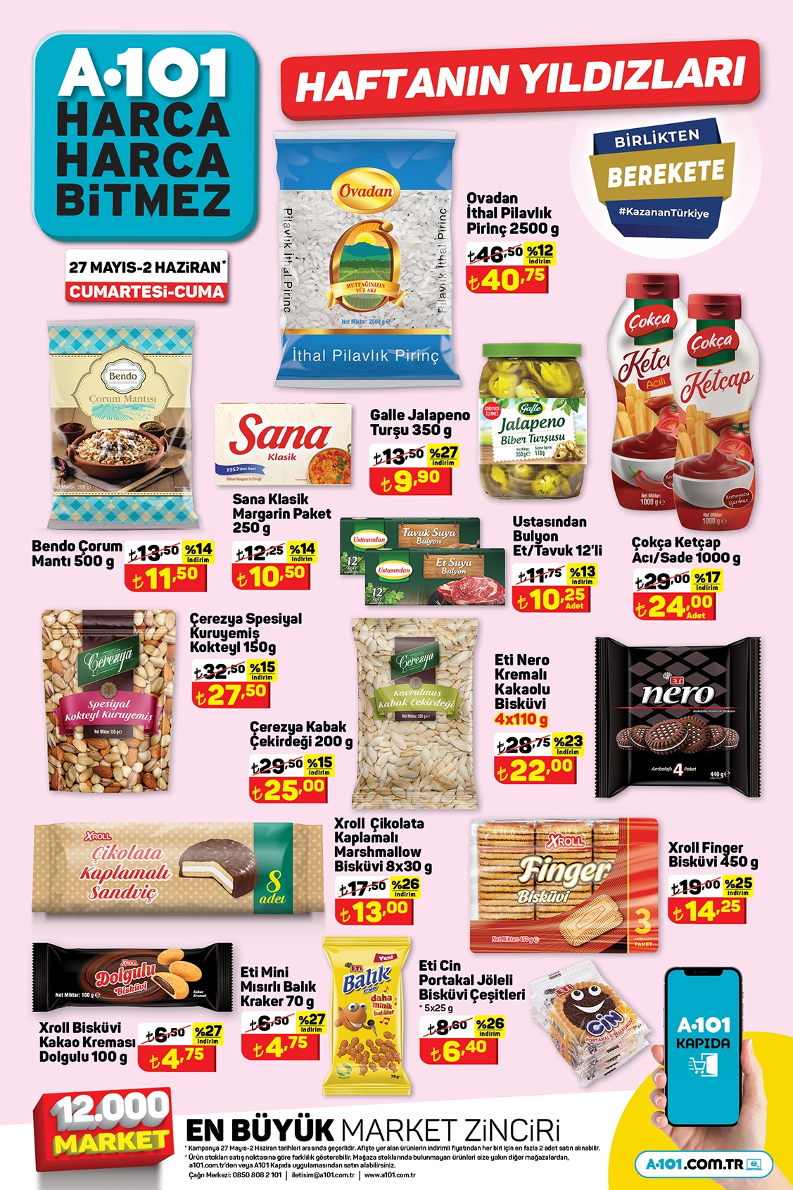 A101 de 7 kg Peros toz deterjan 109 TL ye, 12 li tuvalet kağıdı 46 TL ye, Birşah Bidon yoğurt 39 TL ye düştü! 