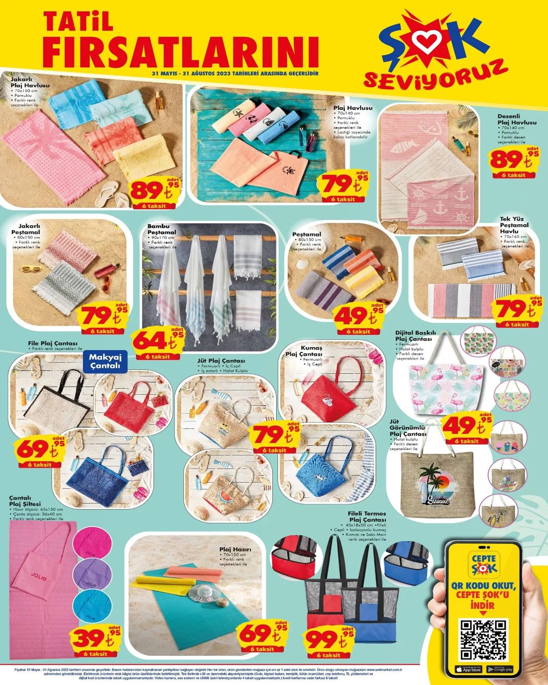 ŞOK tan yaz kataloğu: Deniz şortu 99,95 TL ye, güneş spreyi 330,90 TL ye yüzücü gözlüğü 39,95 TL ye düştü
