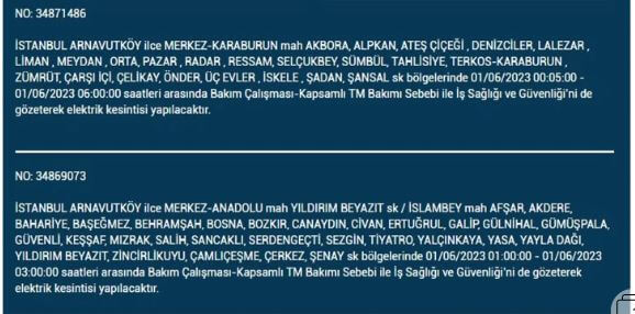 Elektrikler nerede kesilecek? İşte 1 Haziran Perşembe elektrik kesintisi yaşanacak ilçeler!
