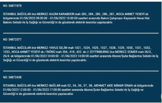 Elektrikler nerede kesilecek? İşte 1 Haziran Perşembe elektrik kesintisi yaşanacak ilçeler!
