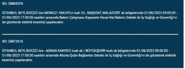 Elektrikler nerede kesilecek? İşte 1 Haziran Perşembe elektrik kesintisi yaşanacak ilçeler!