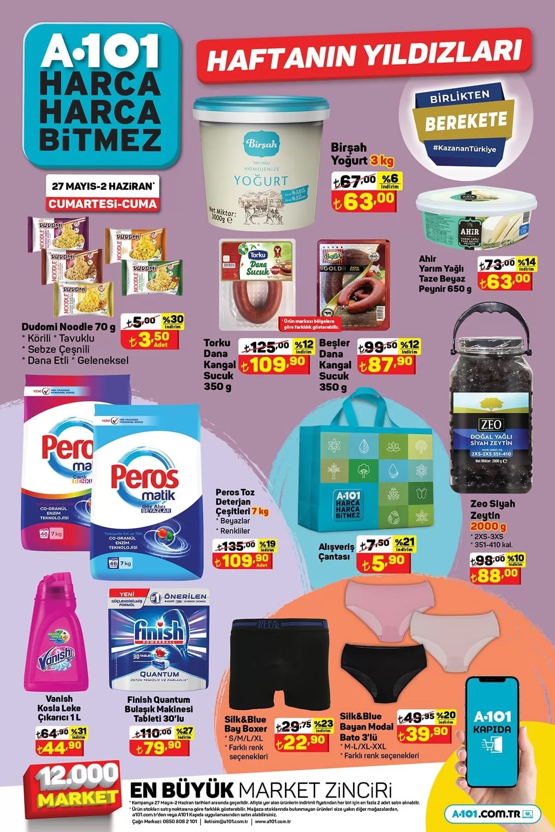 A101’de toz deterjan 110 TL’ye, leke çıkarıcı 45 TL’ye, bulaşık makinesi tableti 80 TL’ye düştü!