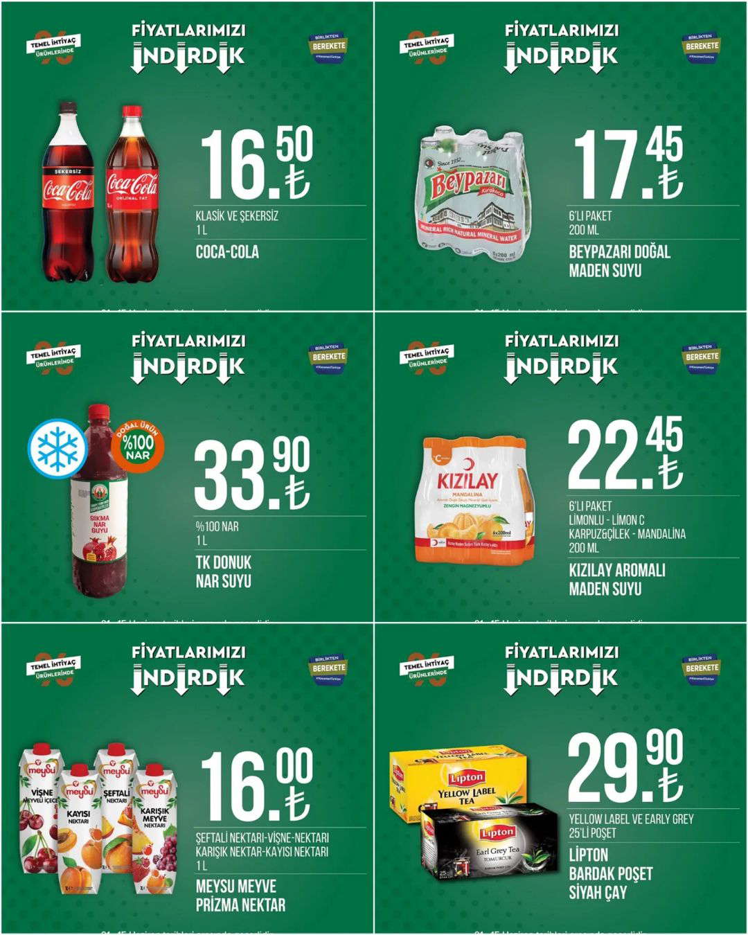 Tarım Kredi Kooperatif Markette fiyatlar indi: 1 lt Ayçiçek yağı 45,50 TL, Pirinç 29,90 TL, domates salçası 37,90 TL