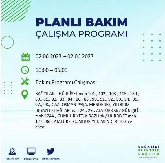 Elektrikler nerede kesilecek? İşte 2 Haziran Cuma elektrik kesintisi yaşanacak ilçeler!