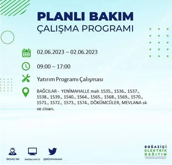 Elektrikler nerede kesilecek? İşte 2 Haziran Cuma elektrik kesintisi yaşanacak ilçeler!