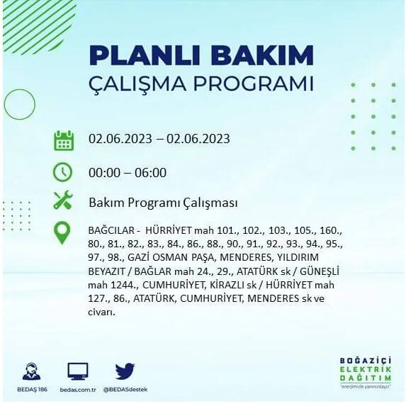 Elektrikler nerede kesilecek? İşte 2 Haziran Cuma elektrik kesintisi yaşanacak ilçeler!