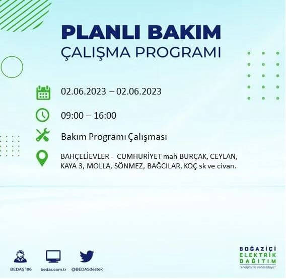 Elektrikler nerede kesilecek? İşte 2 Haziran Cuma elektrik kesintisi yaşanacak ilçeler!