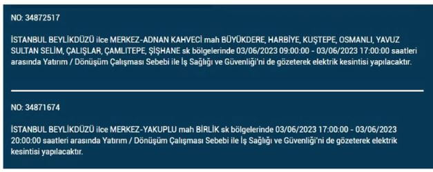 Elektrik kesintisi mi olacak? İşte 3 Haziran Cumartesi elektrik kesintisi yaşanacak ilçeler!