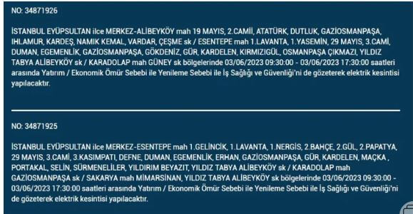 Elektrik kesintisi mi olacak? İşte 3 Haziran Cumartesi elektrik kesintisi yaşanacak ilçeler!