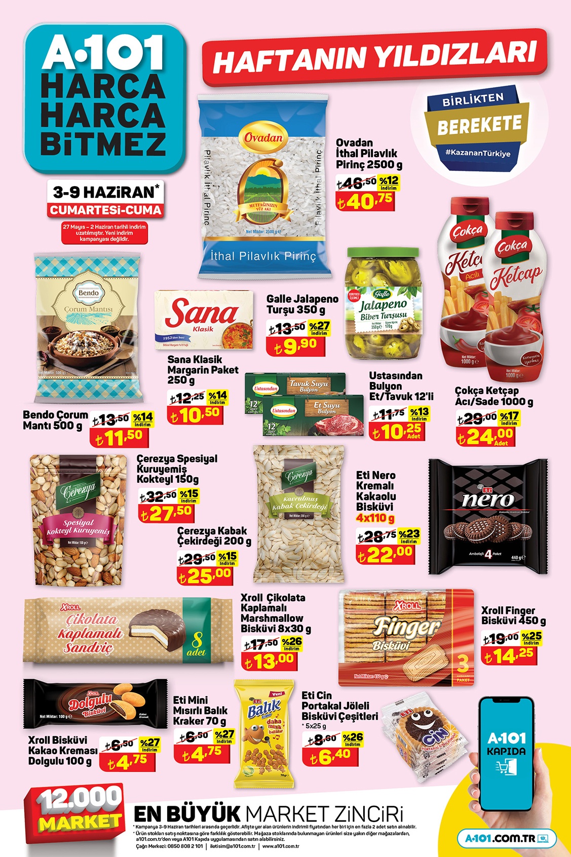 Omega 3 yumurta 26 TL ye, Ülker bebe bisküvisi 51 TL ye, Ace çamaşır suyu 44 TL ye düştü! A101 yeni ay kataloğu