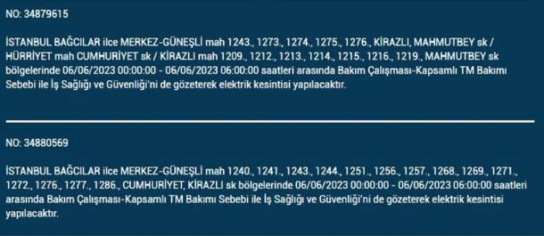 Hemen kontrol edin! Yarın elektrikleriniz olmayacak! İşte 6 Haziran Salı elektrik kesintisi yaşanacak ilçeler! 