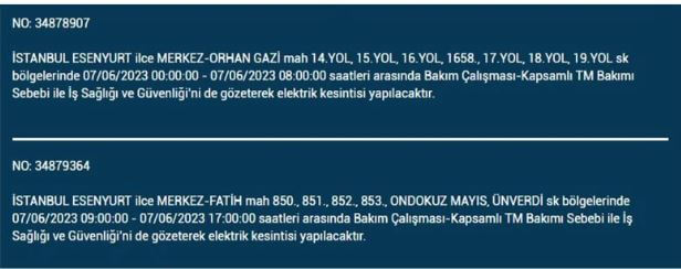 Yarın nerede elektrikler kesilecek? İşte 7 Haziran Çarşamba elektrik kesintisi yaşanacak ilçeler!