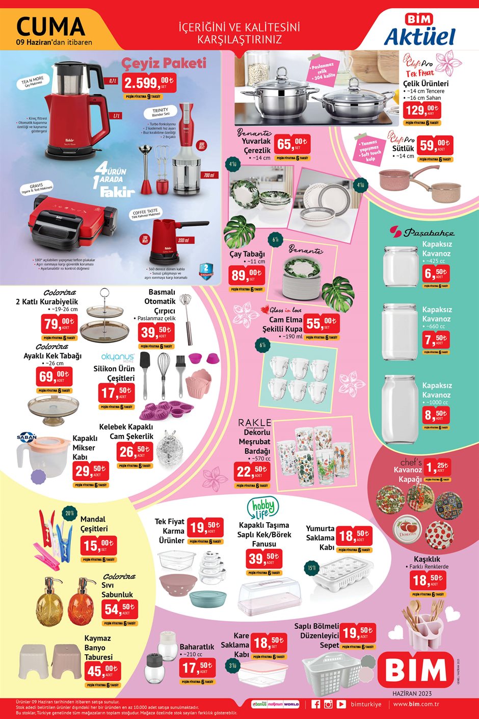 BİM’de meşrubat bardağı 22,50 TL’ye, 2’li havlu set 49,50 TL’ye, hızlı cila 29,50 TL’ye düştü!