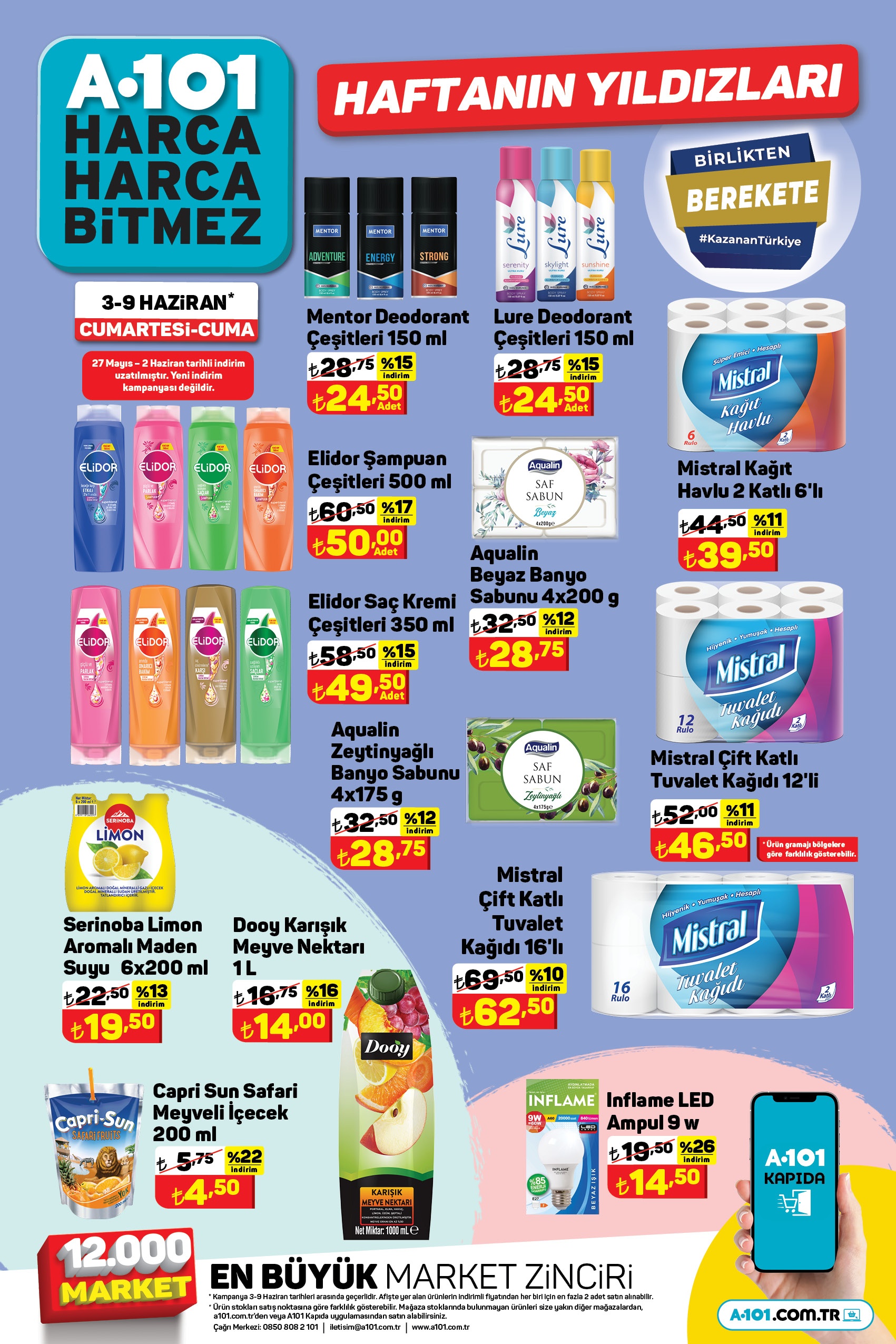 A101 de Sleepy bebek bezi çeşitleri 64 TL ye, Ace çamaşır suyu 44 TL ye, pirinç 40 TL ye düştü!