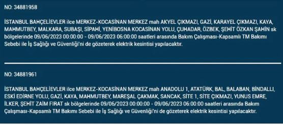 Bu ilçelerde oturanlar dikkat! Bugün elektrikler mi gidecek! İşte 9 Haziran Cuma elektrik kesintisi yaşanacak ilçeler!