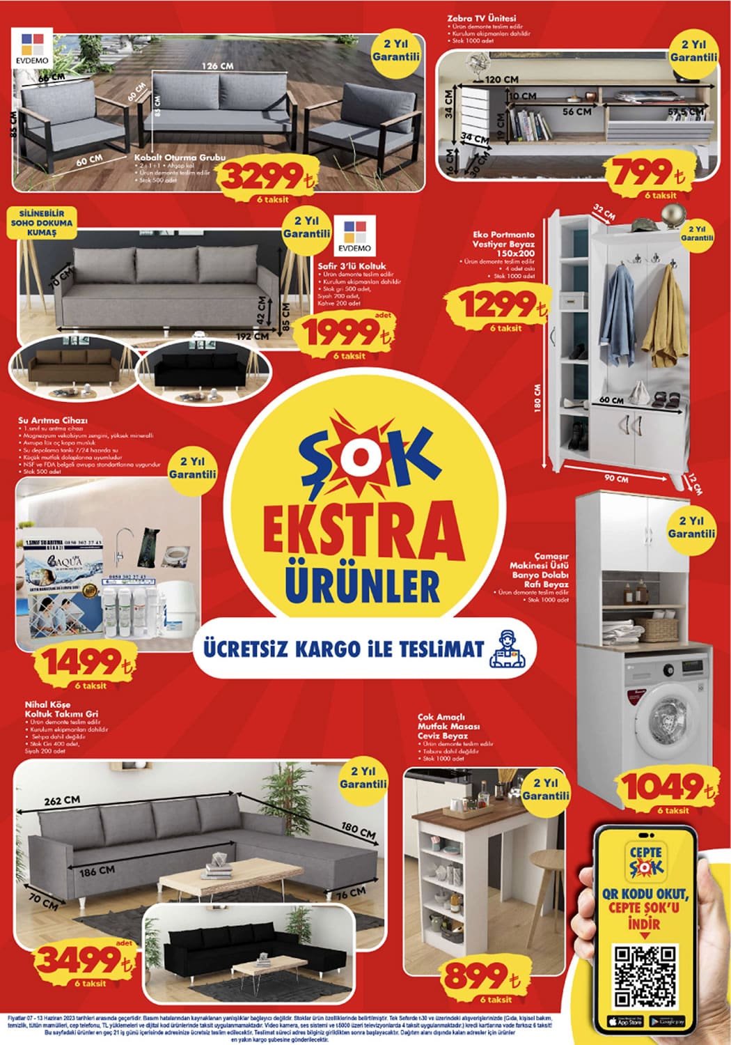 ŞOK’ta ütü masası 500 TL’ye, 3 raflı lambader 200 TL’ye, mini abajur 100 TL’ye düştü!