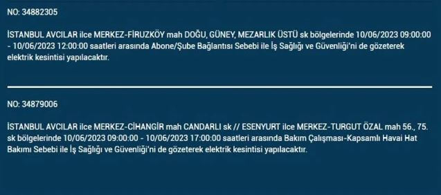Bu ilçelerde oturanlar hemen baksın! İşte 10 Haziran Cumartesi elektrik kesintisi yaşanacak ilçeler!