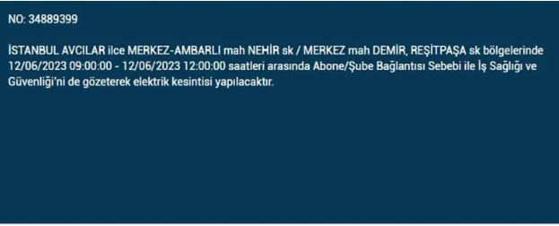 Yarın elektrik kesintisi olacak mı? İşte 12 Haziran Pazartesi elektrik kesintisi yaşanacak ilçeler!