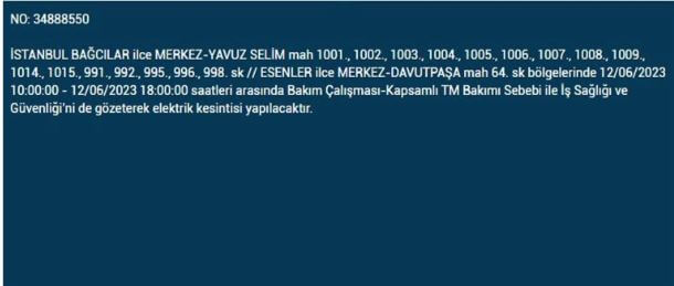 Yarın elektrik kesintisi olacak mı? İşte 12 Haziran Pazartesi elektrik kesintisi yaşanacak ilçeler!