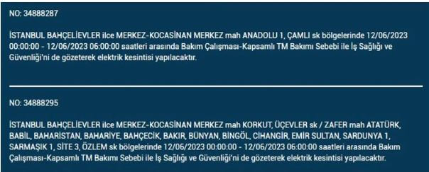 Yarın elektrik kesintisi olacak mı? İşte 12 Haziran Pazartesi elektrik kesintisi yaşanacak ilçeler!