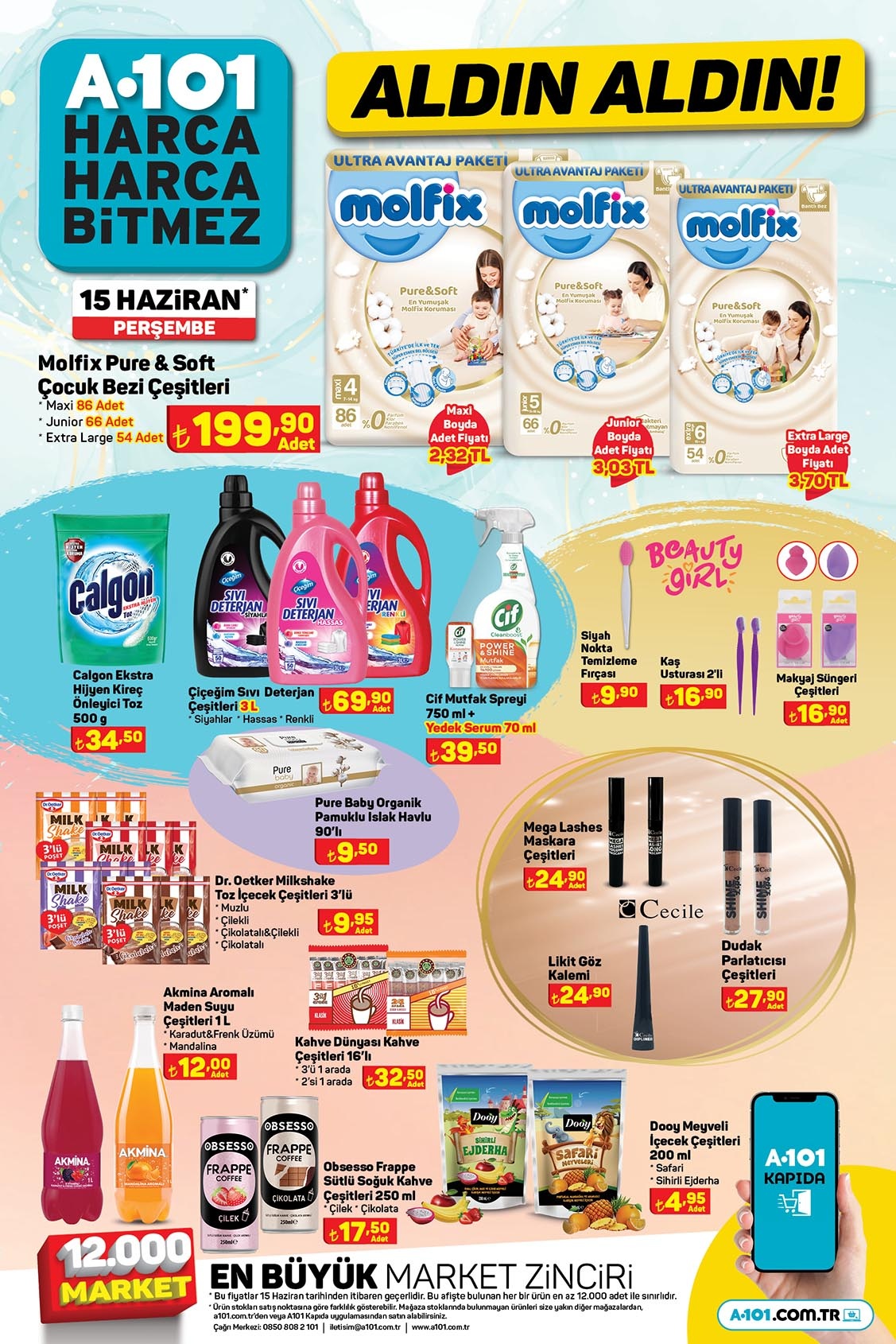 A101’de Calgon kireç önleyici 34,50 TL’ye, sıvı deterjan çeşitleri 70 TL’ye, bebek bezi 200 TL’ye düştü!