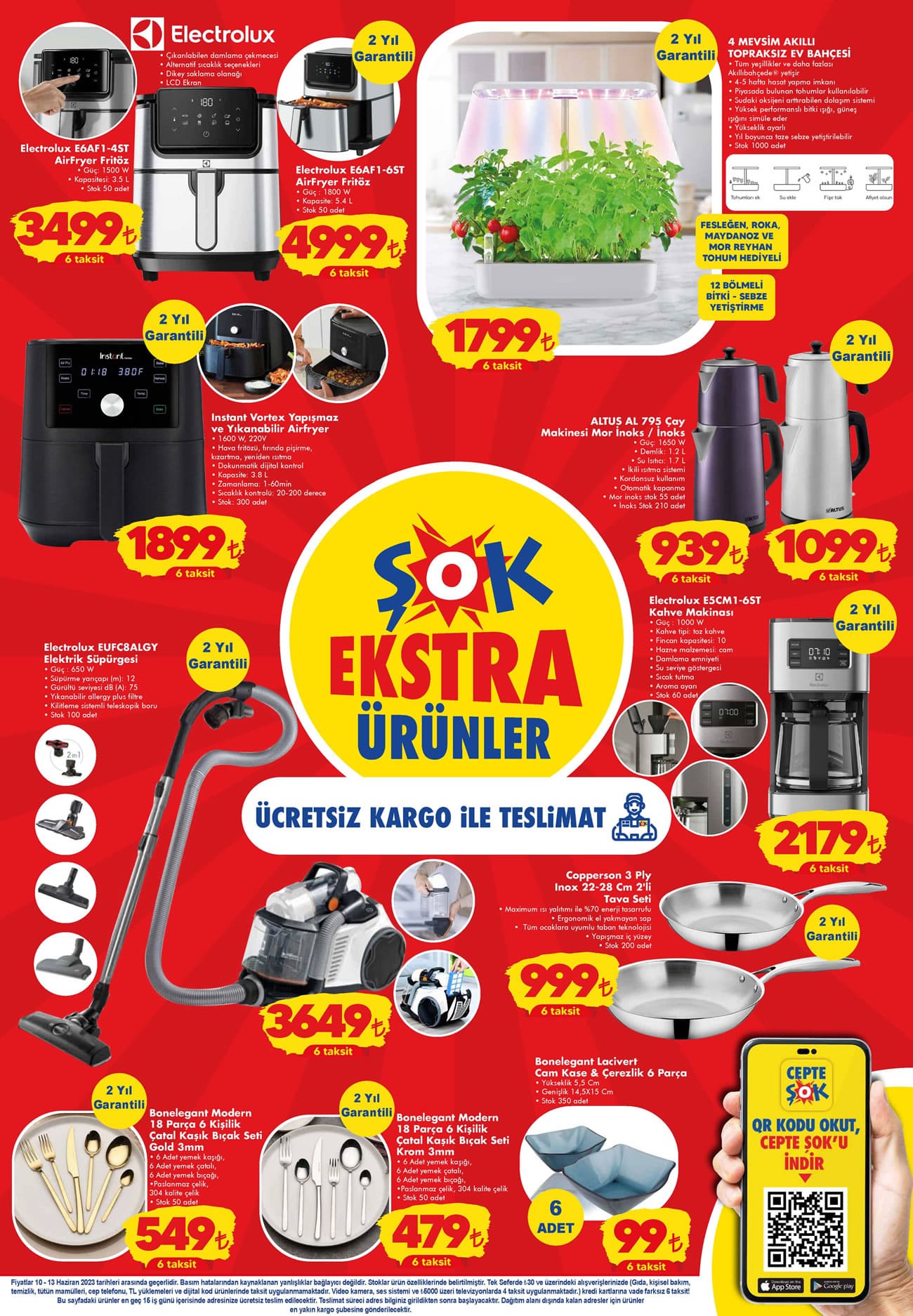 ŞOK’ta büyük mangal 200 TL’ye, 3 kişilik salıncak 1200 TL’ye, katlanır masa 500 TL’ye düştü!