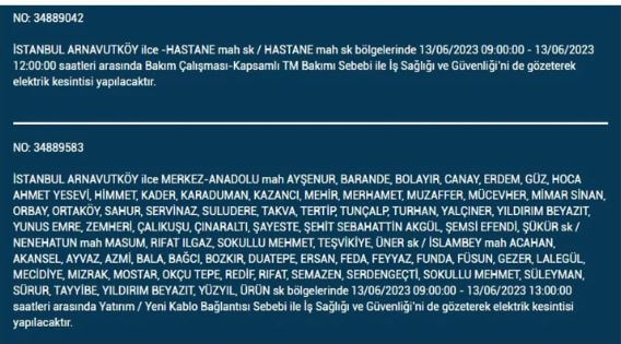 Bu ilçelerde oturanlar dikkat! İşte 13 Haziran Salı elektrik kesintisi yaşanacak ilçeler!