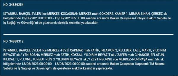 Bu ilçelerde oturanlar dikkat! İşte 13 Haziran Salı elektrik kesintisi yaşanacak ilçeler!