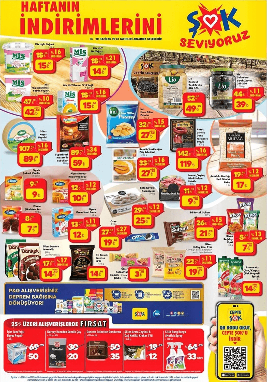 ŞOK’ta indirimler üst üste geldi! pilavlık pirinç 17 TL’ye, yeşil zeytin 39 TL’ye, süt 14,50 TL’ye düştü!