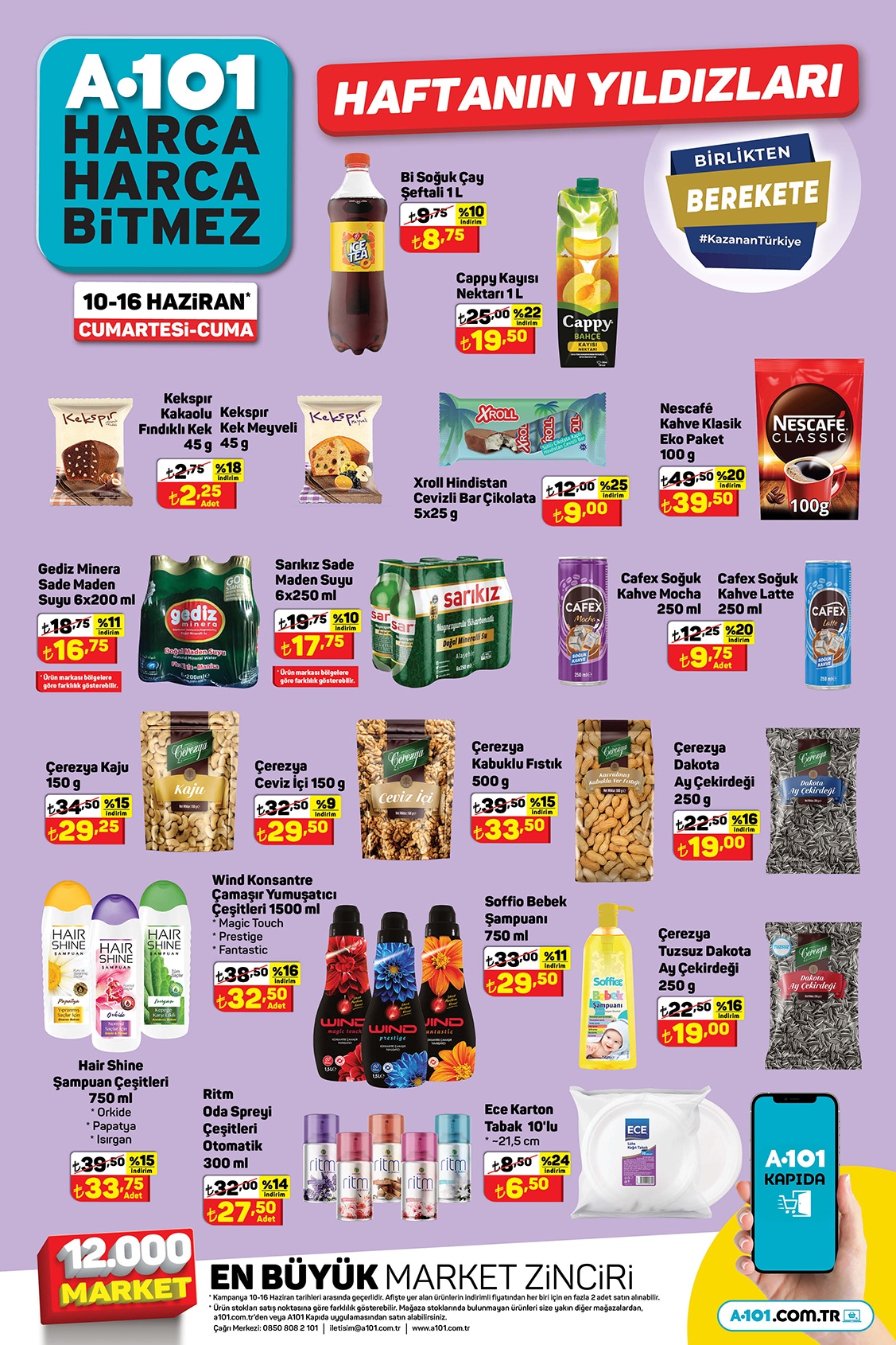 A101 de 1 kg nohut 31 TL den 29 TL ye, yağlı beyaz peynir 73 TL den 63 TL ye düştü!