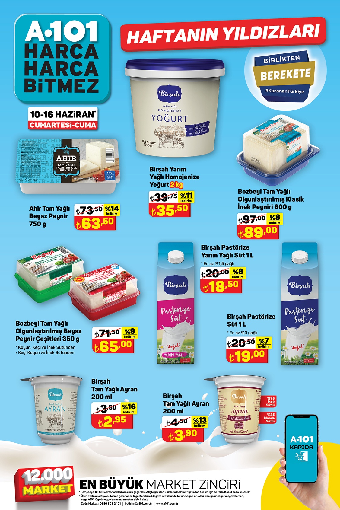 A101 de 1 kg nohut 31 TL den 29 TL ye, yağlı beyaz peynir 73 TL den 63 TL ye düştü!