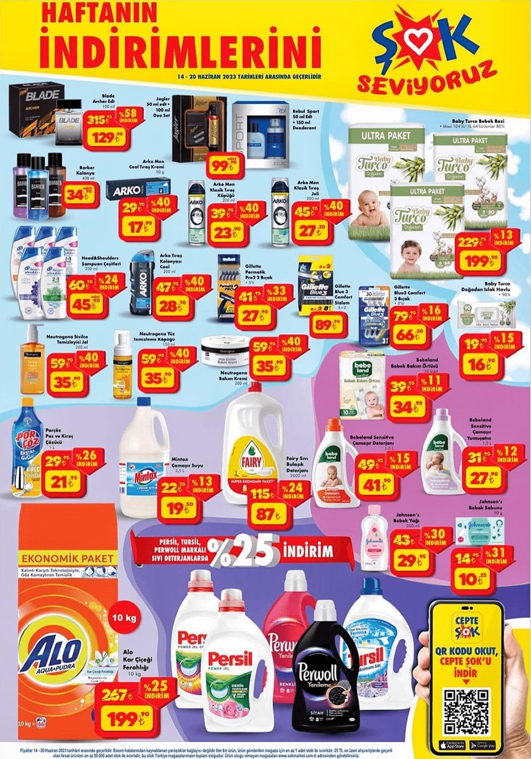 ŞOK’ta Fairy bulaşık deterjanı 87 TL’ye, Alo çamaşır deterjanı 200 TL’ye, çamaşır suyu 20 TL’ye düştü!