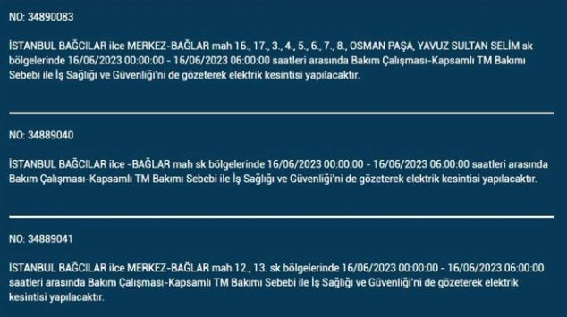 Bu ilçelerde yaşayanlar hemen bakın! İşte 16 Haziran Cuma elektrik kesintisi yaşanacak ilçeler!