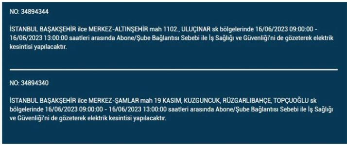 Bu ilçelerde yaşayanlar hemen bakın! İşte 16 Haziran Cuma elektrik kesintisi yaşanacak ilçeler!