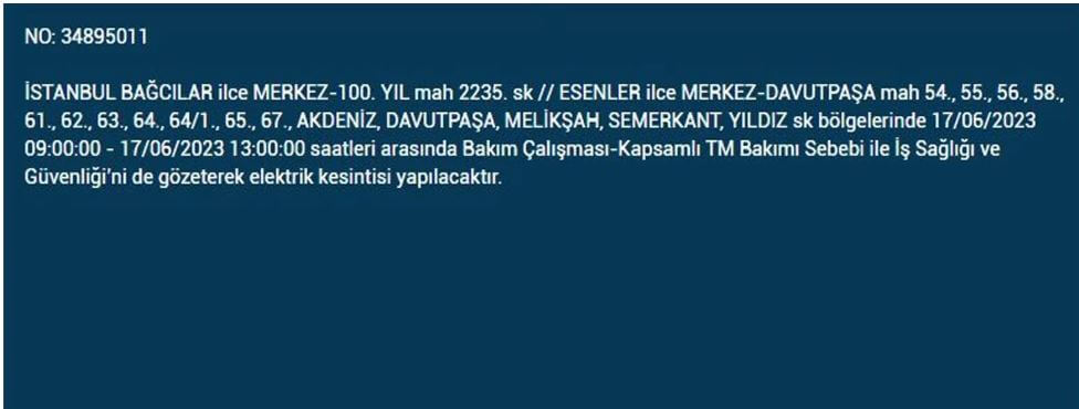 Bu ilçelerde elektrikler kesilecek! İşte 17 Haziran Cumartesi elektrik kesintisi yaşanacak ilçeler!