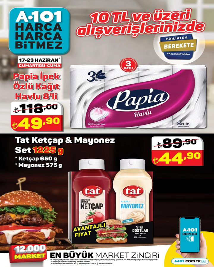A101 den bir indirim haberi daha; Torku toz şeker 79,90 TL ye, Persil toz deterjan 109,90 TL ye düştü