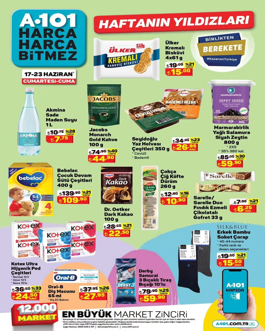 A101 den bir indirim haberi daha; Torku toz şeker 79,90 TL ye, Persil toz deterjan 109,90 TL ye düştü