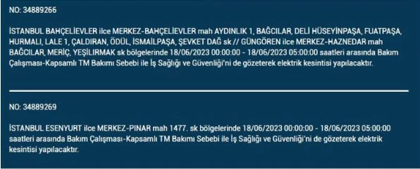 Elektrik kesintisi yaşayacak ilçeler açıklandı! İşte 18 Haziran Pazar elektrik kesintisi yaşanacak ilçeler!