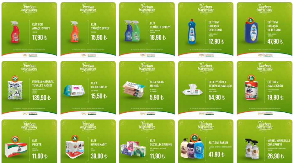Tarım Kredi den Kurban Bayramı kataloğu! Şölen Madlen çikolata 86 TL ye, tereyağı 145 TL ye, but 83 TL ye düştü!
