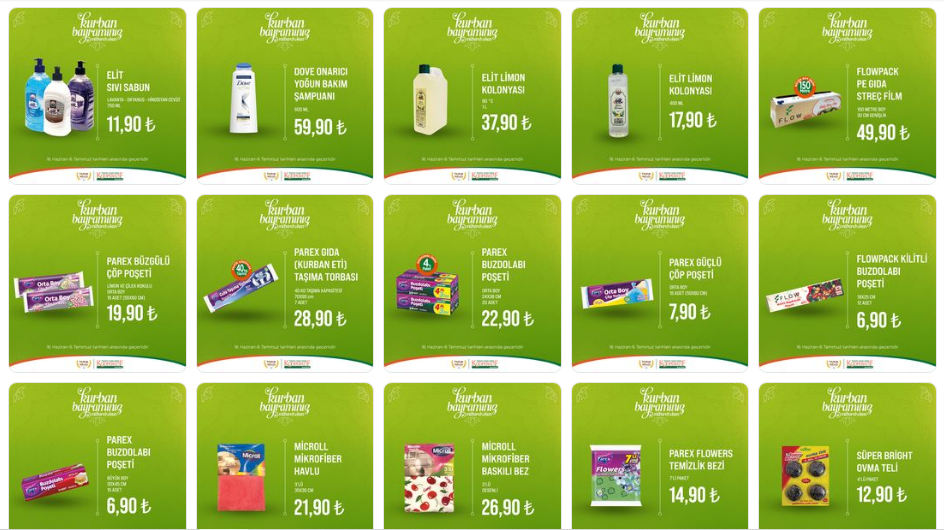 Tarım Kredi den Kurban Bayramı kataloğu! Şölen Madlen çikolata 86 TL ye, tereyağı 145 TL ye, but 83 TL ye düştü!