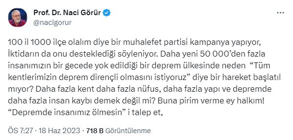 Naci Görür den 100 kent için deprem uyarısı: Daha fazla insan ölmesin 