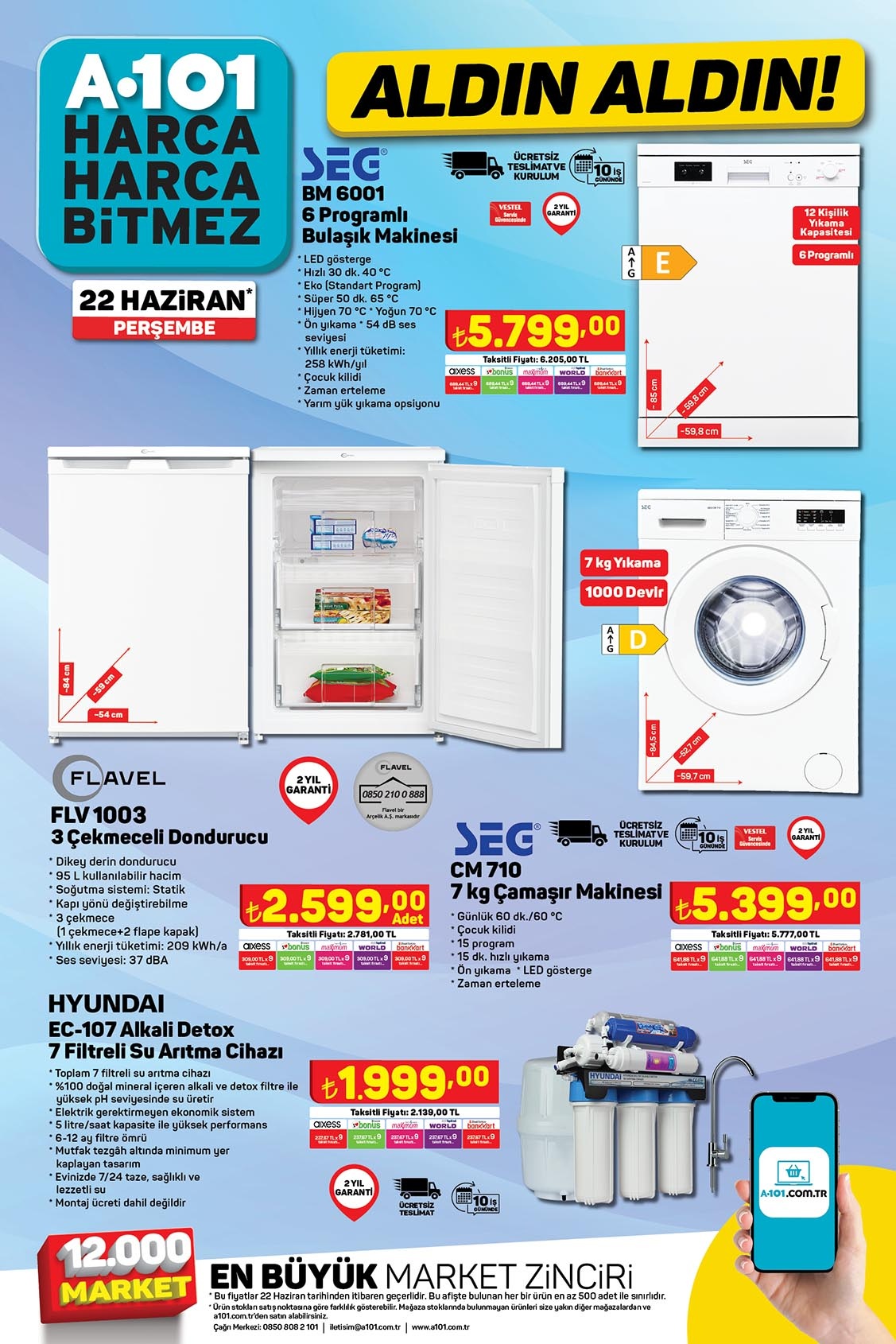 A101’de düdüklü tencere seti 529 TL’ye, Lenovo kulaklık 279 TL’ye, Hyundai su arıtma cihazı 1.999 TL’ye düştü!