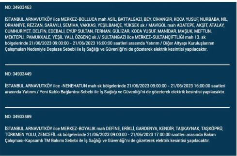 Bu ilçelerde elektrik kesintisi olacak! İşte 21 Haziran Çarşamba elektrik kesintisi yaşanacak ilçeler!