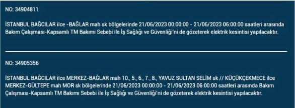 Bu ilçelerde elektrik kesintisi olacak! İşte 21 Haziran Çarşamba elektrik kesintisi yaşanacak ilçeler!