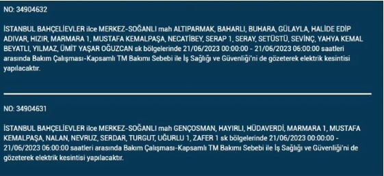 Bu ilçelerde elektrik kesintisi olacak! İşte 21 Haziran Çarşamba elektrik kesintisi yaşanacak ilçeler!