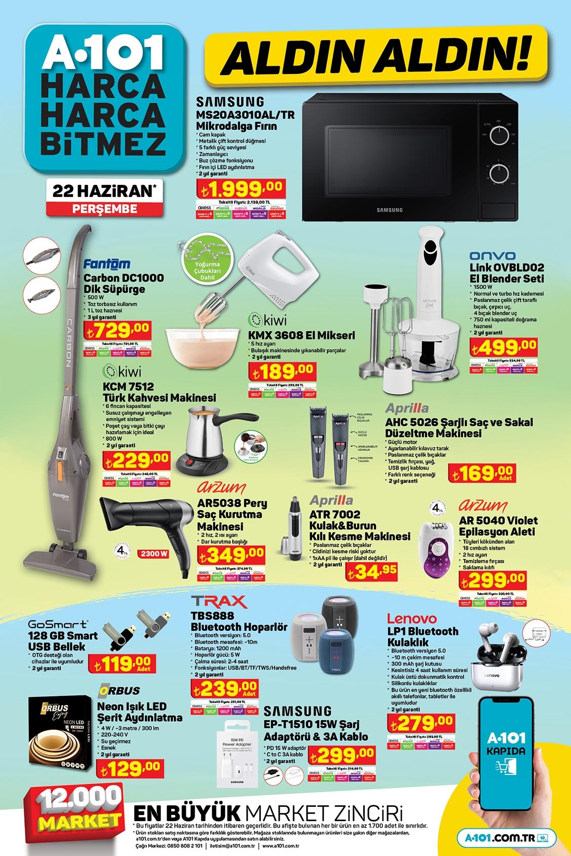 A101’de Tat pilavlık pirinç 149,90 TL’ye, 12 parça fincan takımı 229,95 TL’ye, ızgara tavası 379,95 TL’ye düştü!